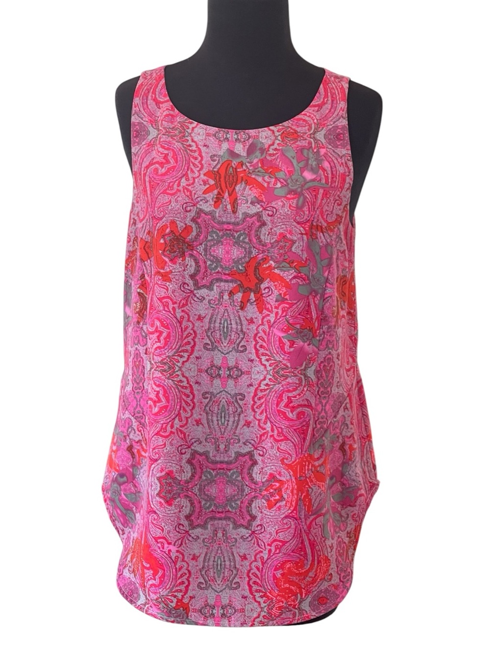 Cabi Jubilee Pink Paisley Print Sleeveless Blouse Top Sz S Tunic Blouse #126